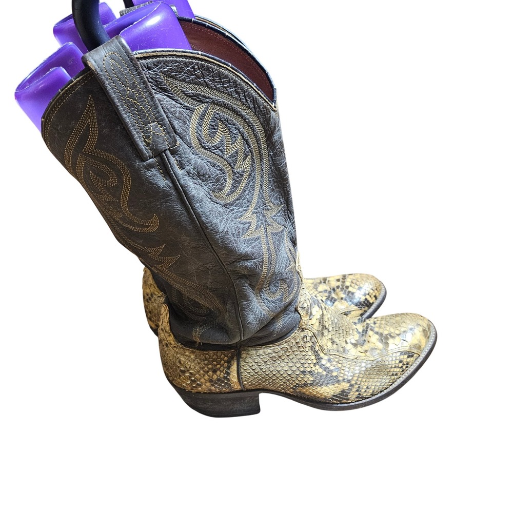 Dan Post Exotic Python Snakeskin Cowboy Boots Emb… - image 1